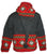 WJ 14 Agan Traders Wool Fleece Lined Cardigan Sweater With Elf Hood - Agan Traders, Red Charcoal