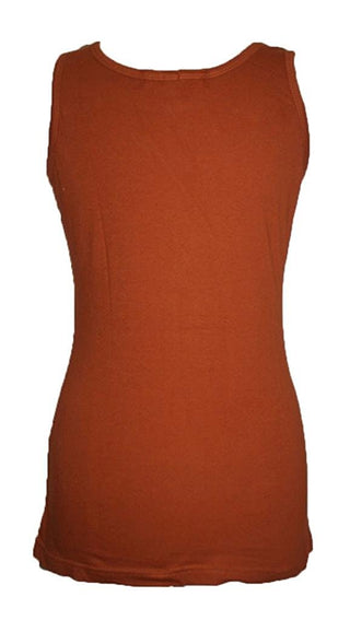 Nepal Highland Agan Traders Knit Cotton Stretchy Yoga Tank Top Cami - Agan Traders, Rust