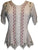 Gypsy Medieval Netted Assymetrical Vintage Top Blouse - Agan Traders, Beige