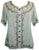 Gypsy Medieval Scoop Neck Embroidered Top Blouse - Agan Traders, Sea Green