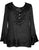 Gypsy Vintage Embroidered Elegant Rayon Velvet Tunic Top Blouse - Agan Traders, Black