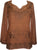 Diamond Neck Renaissance Embroidered Blouse - Agan Traders, Rust