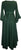 V Neck Embroidered Butterfly Bell Sleeve Flare Mid Calf Dress - Agan Traders, H Green