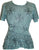 Medieval Renaissance Gypsy Ruffle Cross Blouse - Agan Traders, Turquoise