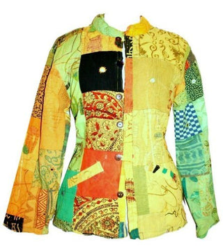Cotton Funky Patchwork Multi-colored Bohemian Jaipuri Jacket - Agan Traders