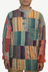 525 -1 MS Cotton Patchwork Mandarin Style Light Toggle Shirt