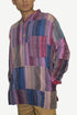 525 -2 MS Light Weight Cotton Patchwork Mandarin Henley Shirt