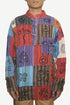541 Men's Cotton Auspicious Symbols Patchwork Henley Mandarin Style Shirt
