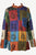 Light Weight Cotton Patchwork Mandarin Style Henley Tunic Kurta Shirt Top - Agan Traders, Multi 1