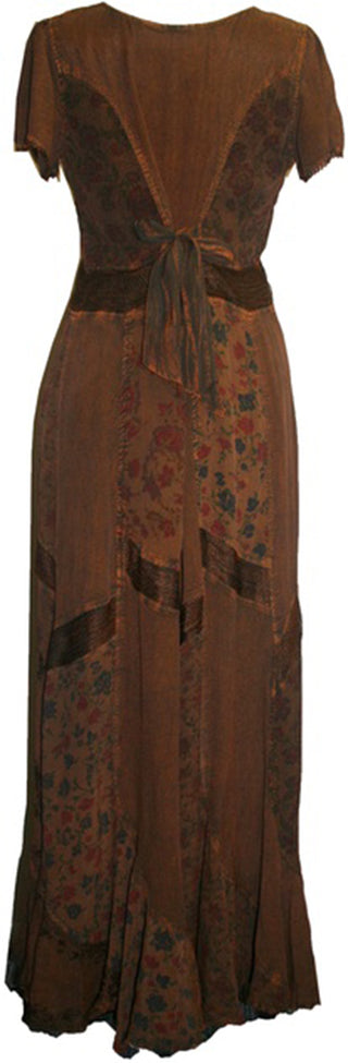 DR 592 Agan Traders Renaissance Vintage Mega Sleeve Long Dress - Agan Traders, Rust