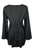 Women's Bohemian Exotic Velvet Embroidered Button Down Long Sleeve Tunic Blouse - Agan Traders, Black