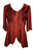 Women's Bohemian Exotic Ari Embroidered Button Down Short Sleeve Tunic Blouse - Agan Traders, Burgundy