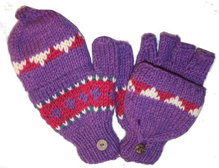 Multi-colored Knit Folding Mitten - Agan Traders