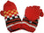 Knit Mitten Or Glove Or Hat Agan Traders Ski Warm Knit Wool Fleece Muga Nepal - Agan Traders, Orange Red Glove