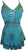 Medieval Gypsy Embroidered Spaghetti Strap Tank Top - Agan Traders, Turquoise