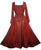 Rayon Satin Medieval Gothic Renaissance Corset Bell Sleeve Dress Gown - Agan Traders, Burgundy
