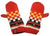 1402 Himalayan Wool Knit Fleece Muga Hat Mitten Glove ~ Nepal - Agan Traders, Orange Red Multi Mitten