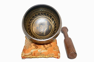 Antique Tibetan Auspicious Symbol Bowl Set - Agan Traders, SB 3005 D