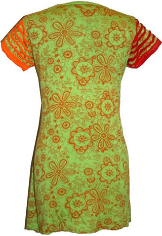 Knit Viscose Razor Cut Embroidered Light Weight Summer Short Baby Doll Dress - Agan Traders, Lime