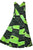 Rayon Geometric Print Mid Calf Dress (Green- S) - Agan Traders