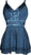 Medieval Gypsy Embroidered Spaghetti Strap Tank Top - Agan Traders, Blue
