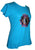 Ying Yang Embroidered Stretchy Yoga Tee - Agan Traders, Turquoise