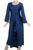 Scooped Neck Bohemian Rayon Velvet Corset Long Dress Gown - Agan Traders, Navy