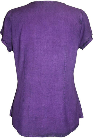 Medieval Bohemian Embroidered Top Shirt Blouse - Agan Traders, Purple