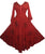 V Neck Embroidered Butterfly Bell Sleeve Flare Mid Calf Dress - Agan Traders, Burgundy