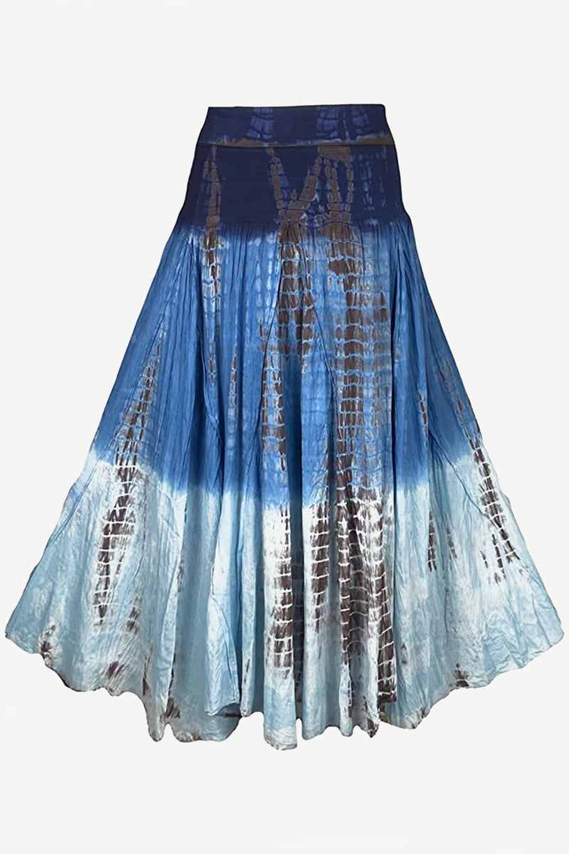 Tie dye maxi skirt navy Clearance