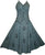 Gothic Summer Spaghetti Strap Embroidered Sleeveless Dress - Agan Traders, Turquoise