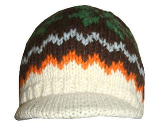 Knit Wool Lalupate Peak Cap - Agan Traders, Green Multi