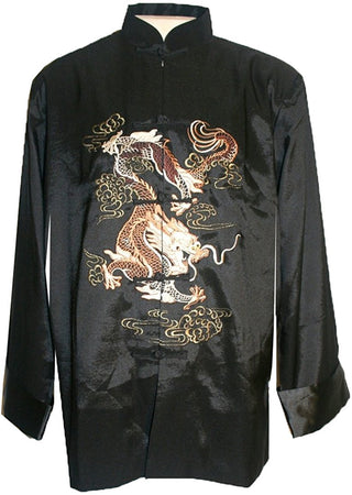 Oriental Mandarin Chines Coat Kung Fu Tai Chi Light Coat Jacket - Agan Traders, Black 1