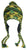 Cable Knit Beanie Earflap Newari Hat - Agan Traders, Green Yellow