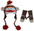 Wool Fleece Lined Flap Trapper Animal Hat Mitten Set - Agan Traders, Sock Monkey Set