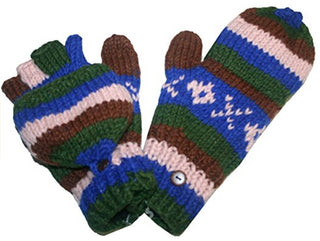 Multi-colored Knit Folding Mitten - Agan Traders