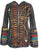 RJ 51 Agan Traders Bohemian Nepal Hoodie Gypsy Knit Cotton Patch Rib Jacket - Agan Traders, Black Orange
