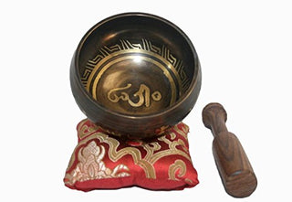 Antique Tibetan Auspicious Symbol Bowl Set - Agan Traders, SB 3013 G