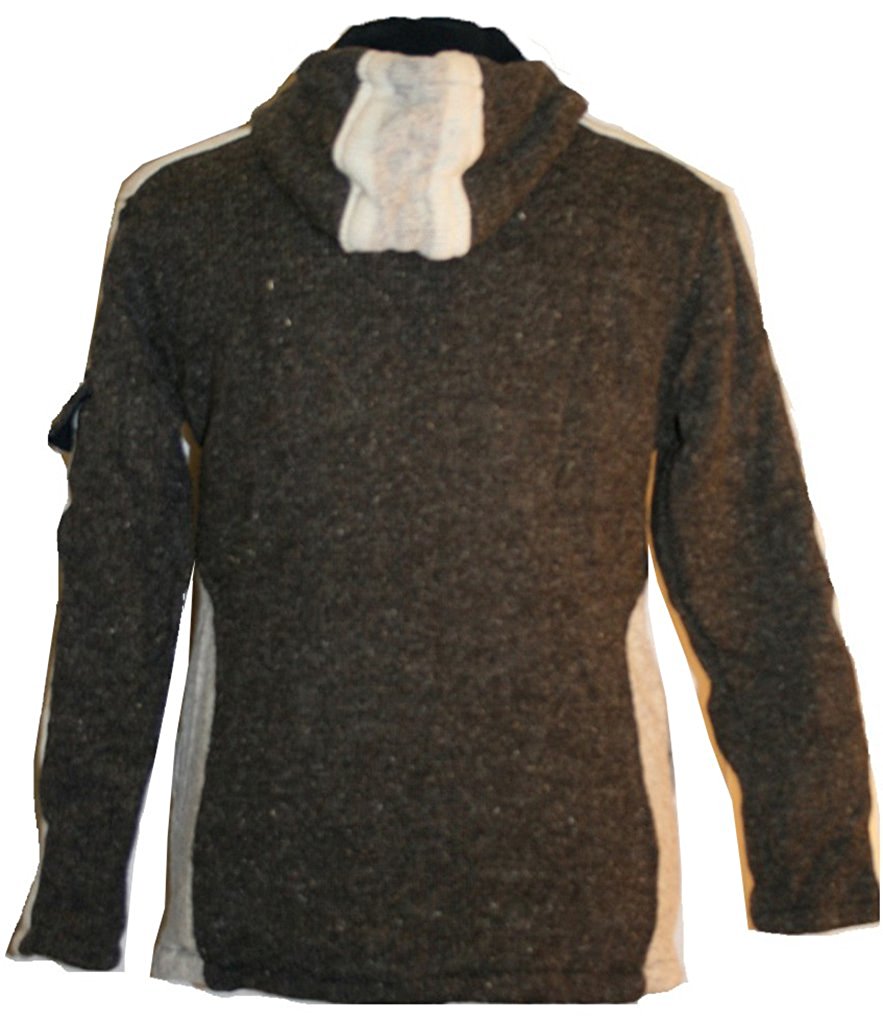 100% Pure Wool Hooded Jacket ~ Winter Unisex Natural Fleece Jumper with Hood