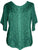 Scooped Neck Medieval  Embroidered Blouse - Agan Traders, Green