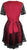 Peasant Bohemian Boho Net Corset Short Dress - Agan Traders, Black Red