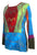 Rib Cotton Vibrant Multi Patched Color Funky Embroidered Bohemian Top Blouse - Agan Traders, Red Multi