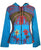 Funky Cotton Multi Patched Bohemian Fleece Hoodie Jacket - Agan Traders, Blue