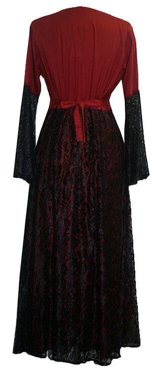 Medieval Vintage Corset Lace Two Tone Renaissance Dress Gown - Agan Traders, Black Red