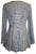 Medieval Gothic Embroidered Flare Sheer Lace Sleeve Top Blouse - Agan Traders, Silver Gray