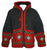 WJ 14 Agan Traders Wool Fleece Lined Cardigan Sweater With Elf Hood - Agan Traders, Red Charcoal
