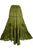 Big Flare Dancing Gypsy Gothic Embroidered Twirl Long Skirt - Agan Traders, Lime