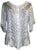 Scooped Neck Medieval  Embroidered Blouse - Agan Traders, Silver / Grey