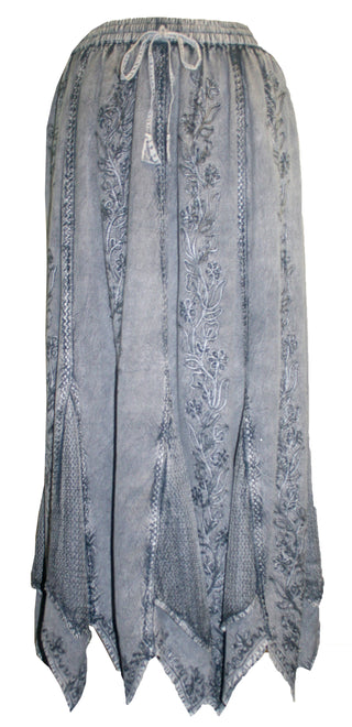 714 Skt Bohemian Gypsy Asymmetrical Hem Rayon Netted Skirt - Agan Traders, Lilac