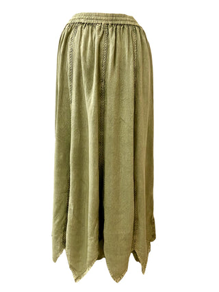 714 Skt Bohemian Gypsy Asymmetrical Hem Rayon Netted Skirt - Agan Traders, Sea Green C